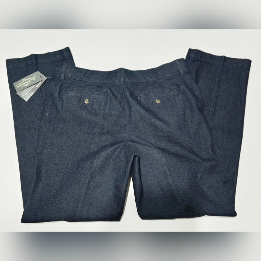 NWT Christopher & Banks Womens 12 Dark Blue Denim Pants Signature Comfort - Picture 7 of 12